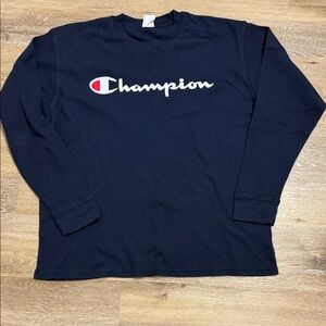 Champion Size XL Navy Long Sleeve Tee